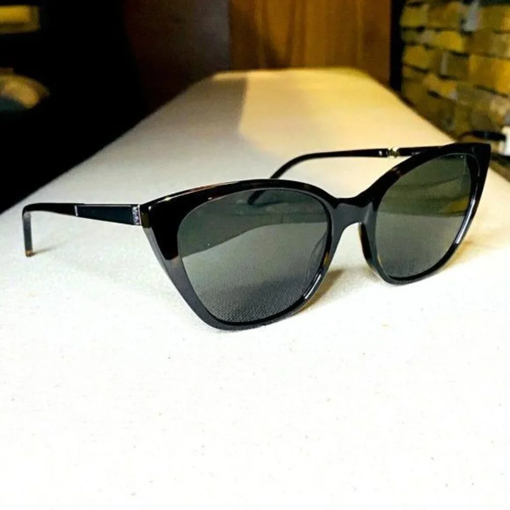 NWT Yves Saint Laurent SLM69-002 Black 56mm Sunglasses - Picture 1 of 12
